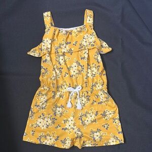 Floral Yellow Kids Romper